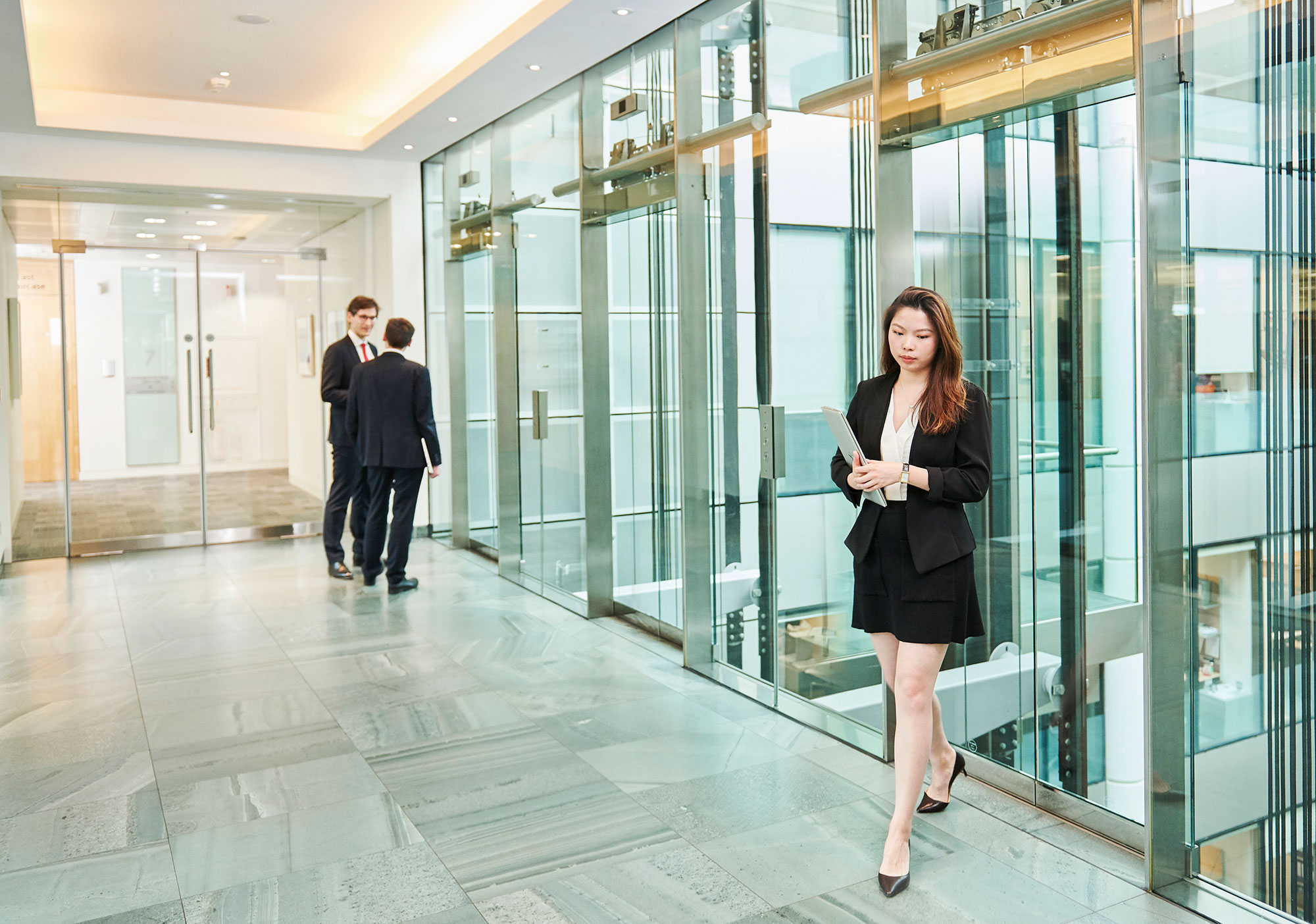 Woman in lift